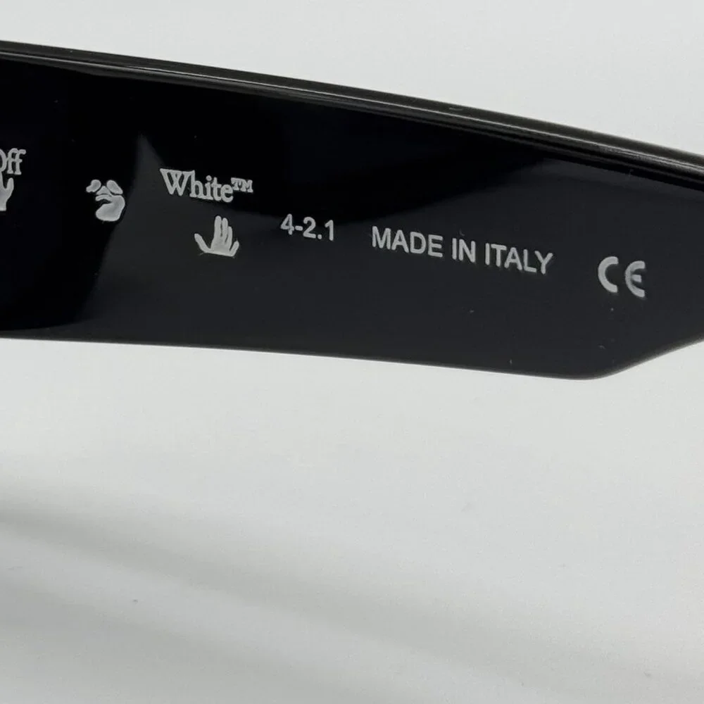 NEW OFF-WHITE CARRARA 007 BLACK OVAL UNISEX SUNGLASSES OFF-WHITE CARRARA - Picture 12 of 13